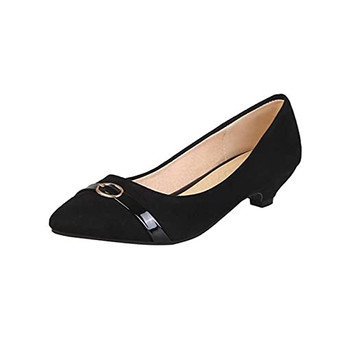 CHICMARK Comfort Arbeits- und Utility-Pumps mit Kitten Heel und Spitzer Zehenpartie (Schwarz, 44 EU) von CHICMARK