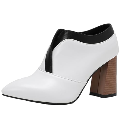 CHICMARK Damen Chelsea Boots Blockabsatz | Leichter Einstieg und Trendfarben | Herbstmode (Weiß, 36) von CHICMARK