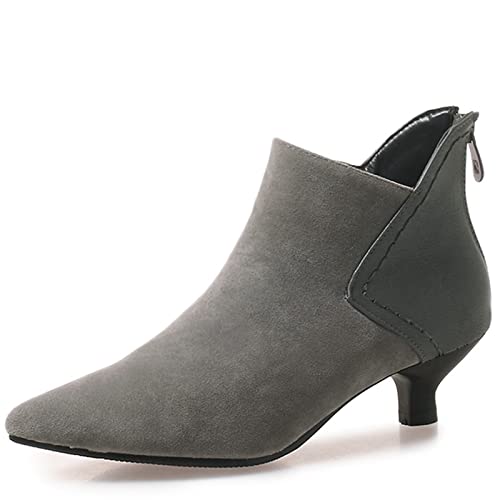 CHICMARK Damen Dress Kitten Heel Stiefeletten (Grau, 37) von CHICMARK