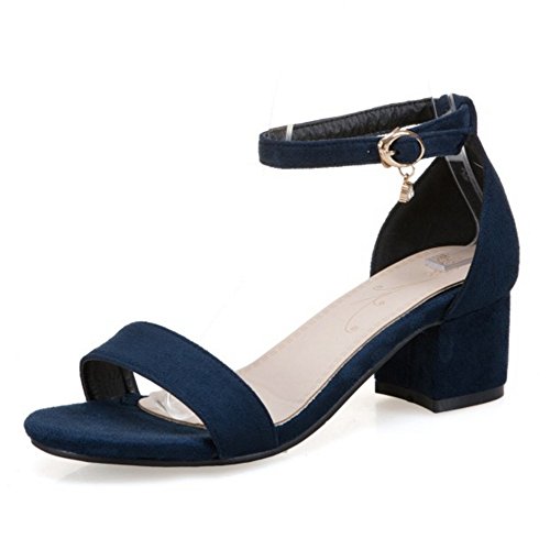 CHICMARK Damen Gemütlich Sandalen mit Blockabsatz Open Toe Schuhe Sommer (Blau, 39) von CHICMARK