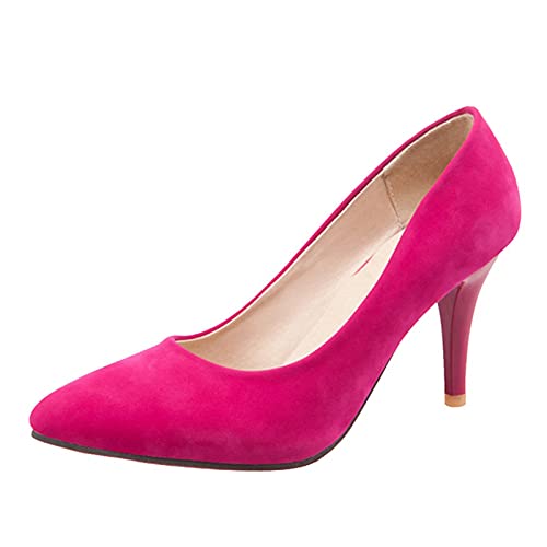 CHICMARK Damen Kleid Pumps mit Spitzer Zehenpartie Slip-On Schuhe für Arbeit & Datierung (Fushia, 46) von CHICMARK