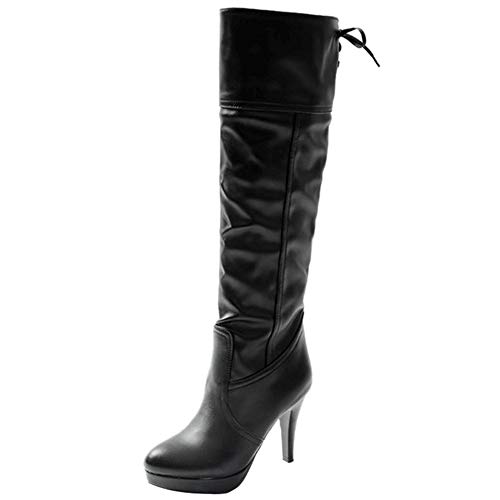 CHICMARK Damen Knie Hoch Stiefel (Schwarz, 40 EU) von CHICMARK