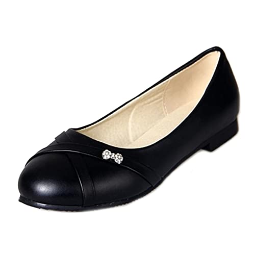 CHICMARK Damen Komfort Flache Schuhe mit Runder Spitze (Schwarz, 38) von CHICMARK