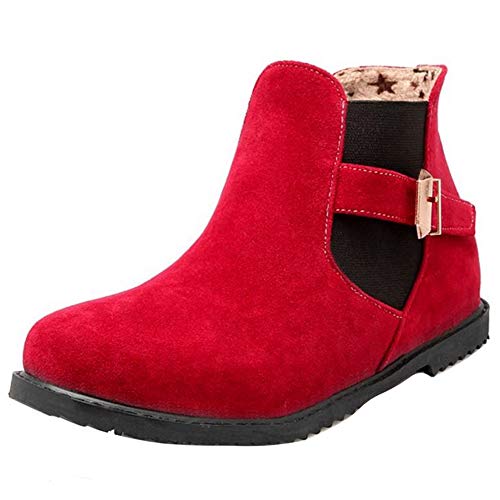 CHICMARK Damen Komfort Flache Stiefeletten mit Runder Zehenpartie (Rot, 46 EU) von CHICMARK