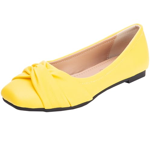 CHICMARK Damen Komfort-Slip-On Ballerinas/Loafer Flache Schuhe (Gelb, 39) von CHICMARK