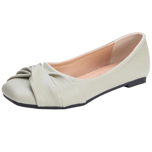 CHICMARK Damen Komfort-Slip-On Ballerinas/Loafer Flache Schuhe (Grün, 36) von CHICMARK