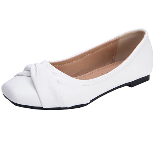 CHICMARK Damen Komfort-Slip-On Ballerinas/Loafer Flache Schuhe (Weiß, 43) von CHICMARK