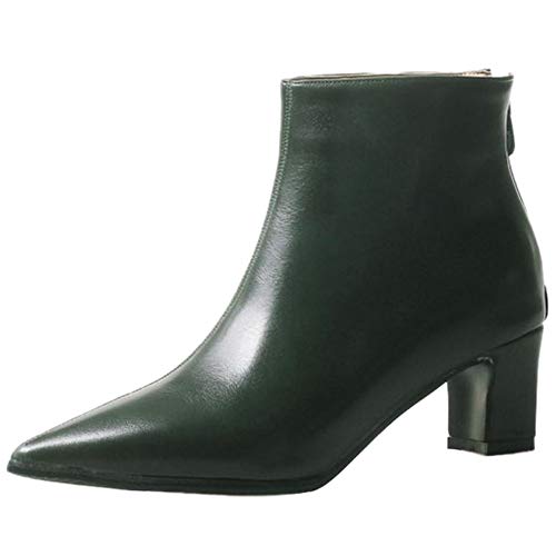 CHICMARK Damen Lässige Chelsea Boots mit Spitzer Spitze und Blockabsätzen (Grün, 38 EU) von CHICMARK