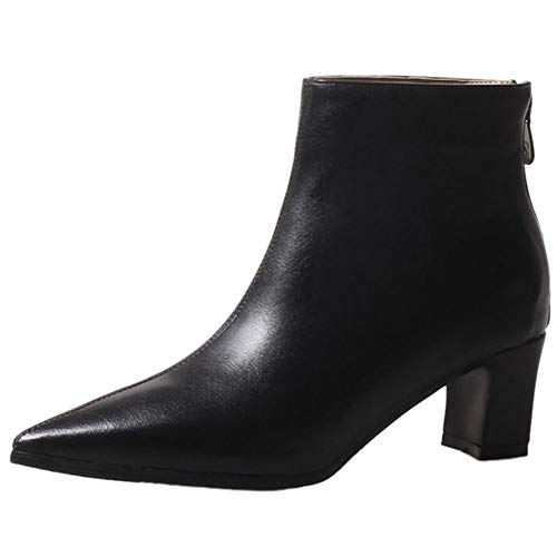 CHICMARK Damen Lässige Chelsea Boots mit Spitzer Spitze und Blockabsätzen (Schwarz, 37 EU) von CHICMARK