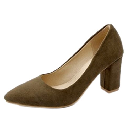 CHICMARK Damen Mode Pumps mit Blockabsatz Hochzeit & Arbeit Schuhe (Grün, 42) von CHICMARK
