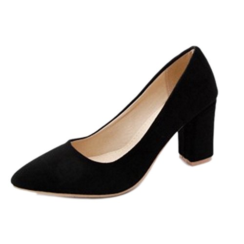 CHICMARK Damen Mode Pumps mit Blockabsatz Hochzeit & Arbeit Schuhe (Schwarz, 44) von CHICMARK