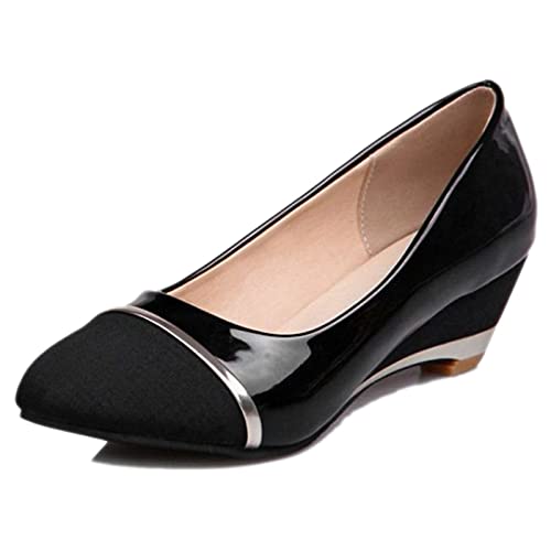 CHICMARK Damen Ohne Verschluss Pumps mit Keilabsatz (Black, 37 EU) von CHICMARK