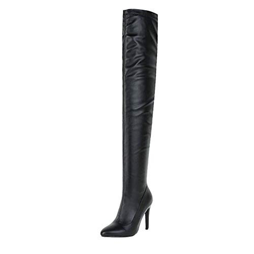 CHICMARK Damen Sexy Overknee-Stiefel mit Spitzer Spitze und Stilettos (Schwarz, 39 EU) von CHICMARK