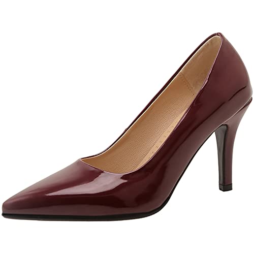 CHICMARK Damen Sexy Pumps zum Hineinschlüpfen mit Stiletto-Absatz und Spitzer Zehenpartie (Weinrot, 40) von CHICMARK