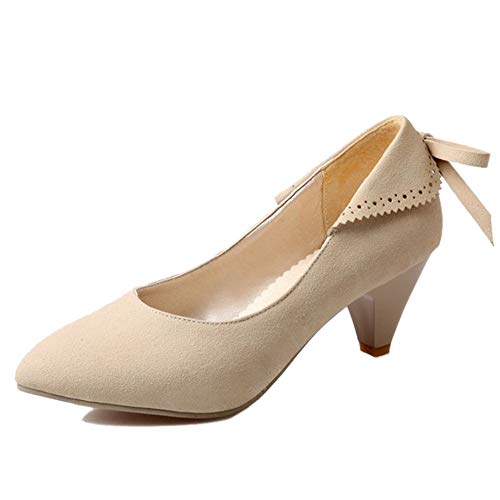 CHICMARK Damen Slip-On Pumps mit Spitzer Zehenpartie und Kitten Heels (Beige, 39 EU) von CHICMARK