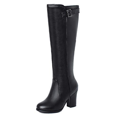 CHICMARK Damen Stiefel mit Blockabsatz Reißverschluss Langschaft Stiefel von CHICMARK