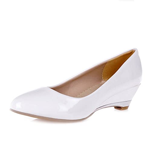 CHICMARK Damenmode Slip-On Pumps mit Keilabsatz (Weiß, 38) von CHICMARK