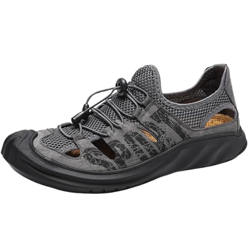 CHICMARK Herren Leichte Freizeitschuhe Atmungsaktiv Mesh Outdoor Sandale (Schwarz, 40 EU) von CHICMARK
