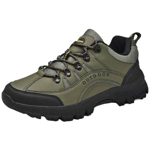 CHICMARK Herren Leichte Wander Schuhe Breite Passform rutschfest (Grün, 47 EU) von CHICMARK