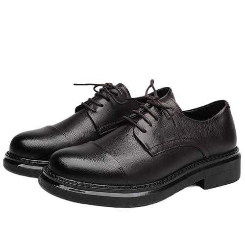 CHICMARK Herren Schnürschuhe Freizeit Klassisch Runde Kappe PU-Leder Bequem (Braun, 40 EU) von CHICMARK