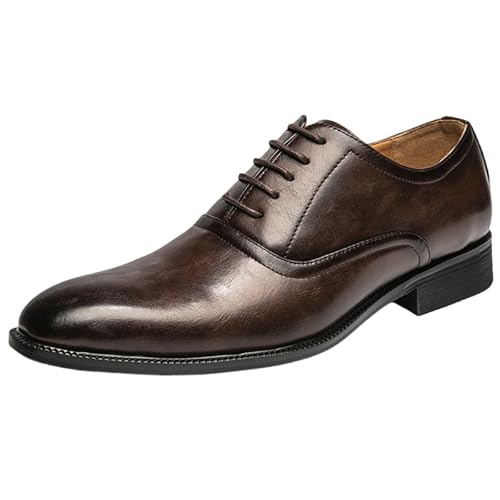 CHICMARK Herren Schnürschuhe Spitze Koreanischer Stil Business Freizeit Retro (Braun, 41 EU) von CHICMARK