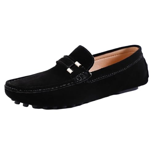CHICMARK Herren Weite Schlupfschuhe Bequeme Loafers mit Atmungsaktivem Futter & Rutschfester Sohle (Schwarz, 41 EU) von CHICMARK