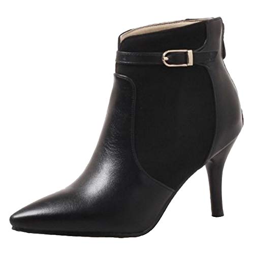 CHICMARK Lässige Damen Stiefeletten mit Stilettoabsatz und Spitzer Zehenpartie (Schwarz, 36 EU) von CHICMARK