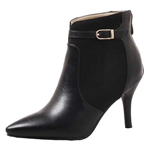 CHICMARK Lässige Damen Stiefeletten mit Stilettoabsatz und Spitzer Zehenpartie (Schwarz, 40 EU) von CHICMARK