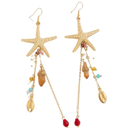 CHICMARK Starfish & Ocean Earrings Drapierte Ohrringe für Damen für den Sommerurlaub (Golden1) von CHICMARK