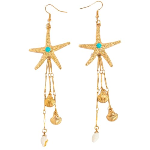 CHICMARK Starfish & Ocean Earrings Drapierte Ohrringe für Damen für den Sommerurlaub (Golden6) von CHICMARK