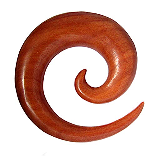 CHICNET Damen Herren Dehnschnecke Dehnspirale Spirale Ohr Piercing Dehner Expander aus Rosenholz Holz in rotbraun, 4mm bis 12mm von CHICNET