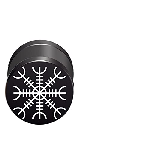 CHICNET Damen Herren Fake Plug Piercing Ohrstecker Ohrring aus Edelstahl in schwarz Silber, Schraubverschluss, 10mm rund, 6mm lang, 1.2mm Stift, Viking Celtic Nordic Awe Helm CHICNET Damen Herren Fake Plug Piercing Ohrstecker Ohrring aus Edelstahl in schwarz Silber, Schraubverschluss, 10mm rund, 6mm lang, 1.2mm Stift, Viking Celtic Nordic Awe Helm von CHICNET