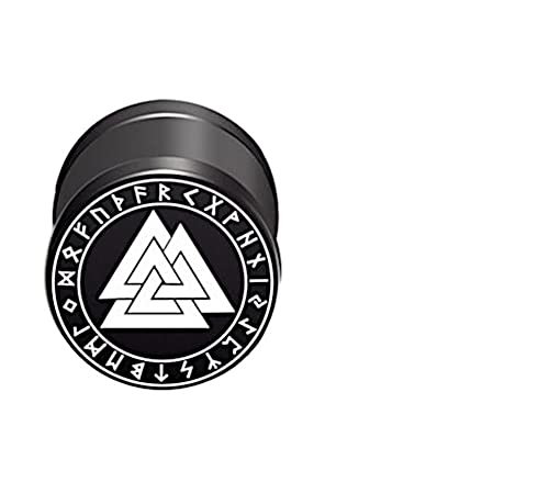 CHICNET Damen Herren Fake Plug Piercing Ohrstecker Ohrring aus Edelstahl in schwarz Silber, Schraubverschluss, 10mm rund, 6mm lang, 1.2mm Stift, Viking Celtic Nordic Valknut CHICNET Damen Herren Fake Plug Piercing Ohrstecker Ohrring aus Edelstahl in schwarz Silber, Schraubverschluss, 10mm rund, 6mm lang, 1.2mm Stift, Viking Celtic Nordic Valknut von CHICNET