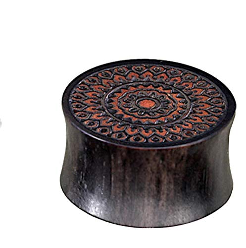 CHICNET Damen Herren Ohr Plug Piercing Flesh Tunnel Tube Dehner Expander aus Eisenholz Rosenholz in schwarz rot braun, Inlay balinesisches Mandala, Double Flared, Größen 8mm-20mm 26 mm CHICNET Damen Herren Ohr Plug Piercing Flesh Tunnel Tube Dehner Expander aus Eisenholz Rosenholz in schwarz rot braun, Inlay balinesisches Mandala, Double Flared, Größen 8mm-20mm 26 mm von CHICNET