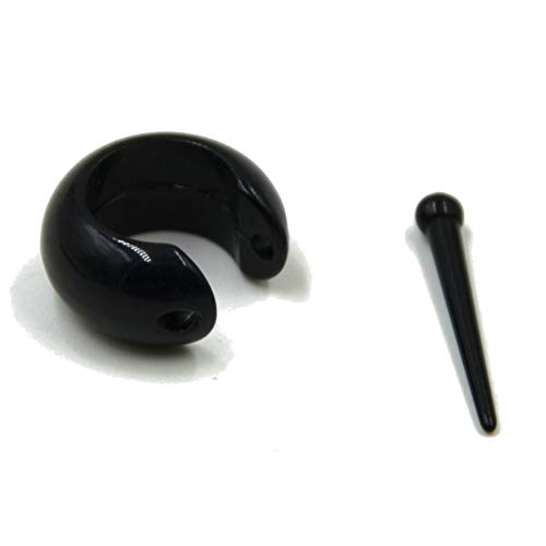 CHICNET Damen Herren Pin Creolen kleine Ohrringe aus Acryl neon bunt, 15mm, Stick 1,7mm auf 20mm schwarz von CHICNET