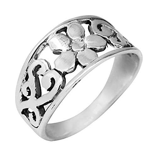 CHICNET Damen Herren Silberring Ring Silberringe Fingerring Fingerschmuck aus 925 Sterling Silber, glänzend Blume spiralig, Ringgrößen 51 bis 56 CHICNET Damen Herren Silberring Ring Silberringe Fingerring Fingerschmuck aus 925 Sterling Silber, glänzend Blume spiralig, Ringgrößen 51 bis 56 von CHICNET