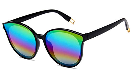 CHICNET Damen Herren Sonnenbrille Korea Stil Trend Brille Halbrahmen Form, 400 UV, verspiegelt, bunte Farben Regenbogen von CHICNET