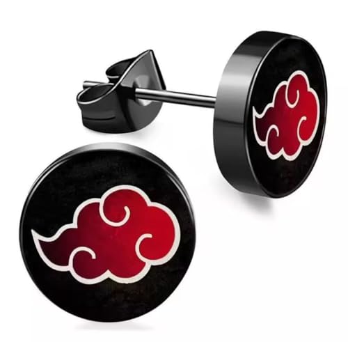 CHICNET Edelstahl Ohrstecker schwarz 8mm rot lila Sharingan Auge Rinnegan Anime Manga Ohr Schmuck Chirurgenstahl Unisex Männer Damen Herren Akatsuki Red Cloud CHICNET Edelstahl Ohrstecker schwarz 8mm rot lila Sharingan Auge Rinnegan Anime Manga Ohr Schmuck Chirurgenstahl Unisex Männer Damen Herren Akatsuki Red Cloud von CHICNET