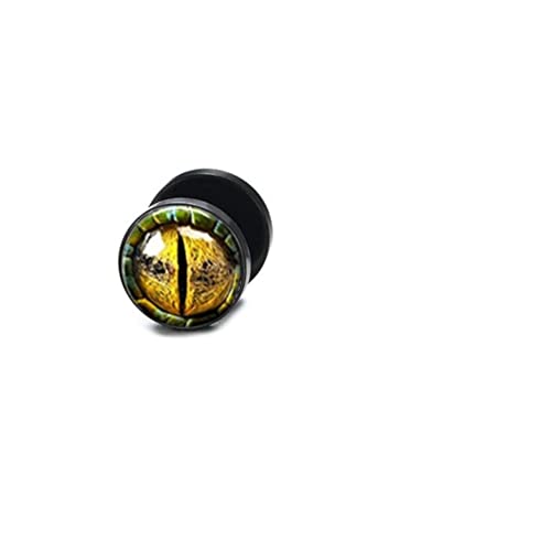 CHICNET Fake Piercing Plug Ohrring Edelstahl schwarz 10mm, Stab 1.2mm x 6mm, 16g Ohrstecker Männer Frauen bunt Blumen Weltall Galaxie Tier Auge Yin Yang Vegvisir Wikinger Kompass Drachenauge CHICNET Fake Piercing Plug Ohrring Edelstahl schwarz 10mm, Stab 1.2mm x 6mm, 16g Ohrstecker Männer Frauen bunt Blumen Weltall Galaxie Tier Auge Yin Yang Vegvisir Wikinger Kompass Drachenauge von CHICNET