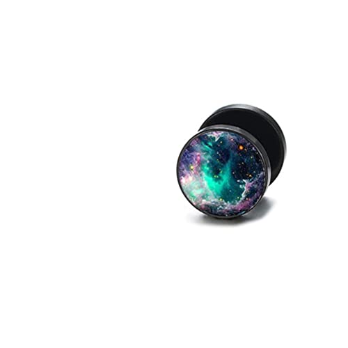 CHICNET Fake Piercing Plug Ohrring Edelstahl schwarz 10mm, Stab 1.2mm x 6mm, 16g Ohrstecker Männer Frauen bunt Blumen Weltall Galaxie Tier Auge Yin Yang Vegvisir Wikinger Kompass Weltall CHICNET Fake Piercing Plug Ohrring Edelstahl schwarz 10mm, Stab 1.2mm x 6mm, 16g Ohrstecker Männer Frauen bunt Blumen Weltall Galaxie Tier Auge Yin Yang Vegvisir Wikinger Kompass Weltall von CHICNET