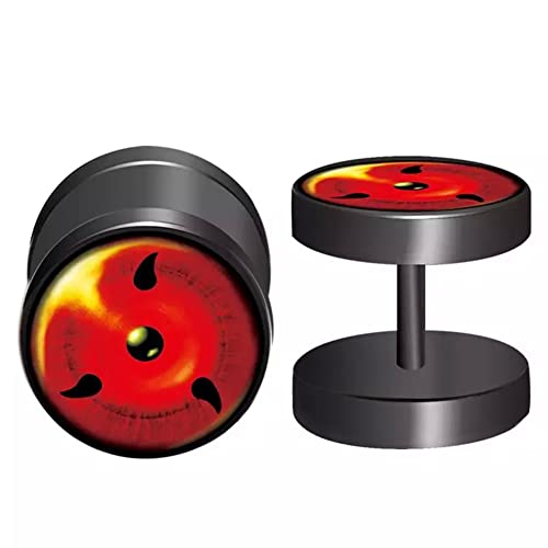 CHICNET Fake Plug Piercing Ohrstecker Ohrring Edelstahl schwarz rot, Schraubverschluss, 10mm rund, Stift 6mm x 1.2mm, Sharingan Auge Naruto Anime Manga Cosplay Damen Herren Sharingan CHICNET Fake Plug Piercing Ohrstecker Ohrring Edelstahl schwarz rot, Schraubverschluss, 10mm rund, Stift 6mm x 1.2mm, Sharingan Auge Naruto Anime Manga Cosplay Damen Herren Sharingan von CHICNET