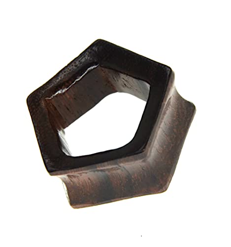 CHICNET Flesh Tunnel Holz Fünfeck dunkel double flared Plug Expander Dehner braun Lobe Ohr Piercing geometrisch Damen Herren 6mm - 24mm 12 mm CHICNET Flesh Tunnel Holz Fünfeck dunkel double flared Plug Expander Dehner braun Lobe Ohr Piercing geometrisch Damen Herren 6mm - 24mm 12 mm von CHICNET