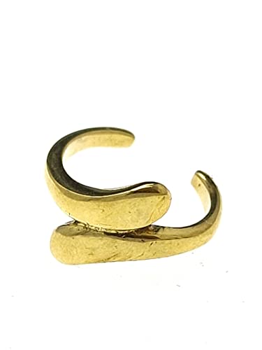 CHICNET Handgefertigte Ear Cuff Messing Ohrmanschette Boho Tribal Design, Dread Beads Perlen schmale Tropfen Ohrring Fake Helix Piercing Damen Herren Ohrklemme gold antik von CHICNET