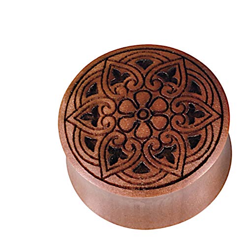 CHICNET Herz Blumen Muster Lasergravur Sawoholz Tribal Plug, Handmade Flesh Tunnel aus Holz in rotbraun mit Gravur, Double Flared Damen Herren Ohr Tubes Lobe Piercing, 4mm-30mm CHICNET Herz Blumen Muster Lasergravur Sawoholz Tribal Plug, Handmade Flesh Tunnel aus Holz in rotbraun mit Gravur, Double Flared Damen Herren Ohr Tubes Lobe Piercing, 4mm-30mm von CHICNET