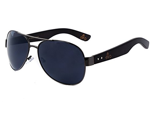 CHICNET Hochwertige LOOX Sonnenbrille Pilotenbrille 400UV getönt Bambusholz Bügel - Modell Myanmar grau CHICNET Hochwertige LOOX Sonnenbrille Pilotenbrille 400UV getönt Bambusholz Bügel - Modell Myanmar grau von CHICNET