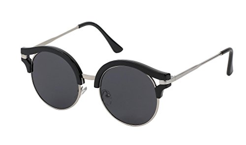 CHICNET Hochwertige Sonnenbrille Round Glasses oben dicker Rand 400 UV Metall Halbrahmen oben schwarz CHICNET Hochwertige Sonnenbrille Round Glasses oben dicker Rand 400 UV Metall Halbrahmen oben schwarz von CHICNET