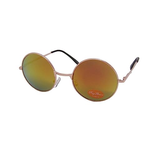 CHICNET Hochwertige Sonnenbrille Unisex Rund Hippie Brille Klassische getönt 400UV Silber Lila getönt CHICNET Hochwertige Sonnenbrille Unisex Rund Hippie Brille Klassische getönt 400UV Silber Lila getönt von CHICNET