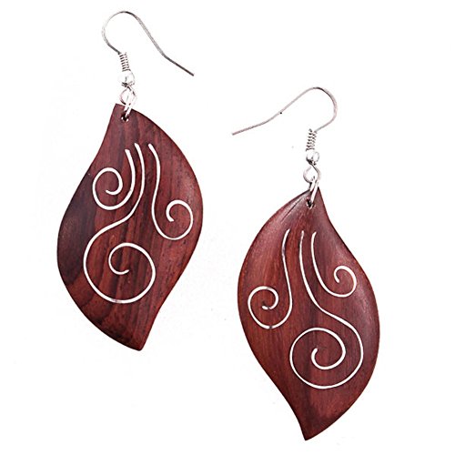 CHICNET Holzohrringe braun Silber Welle Spiralen 50 mm Tribal Ohrringe Holz Edelstahl Ohrhänger Organic CHICNET Holzohrringe braun Silber Welle Spiralen 50 mm Tribal Ohrringe Holz Edelstahl Ohrhänger Organic von CHICNET
