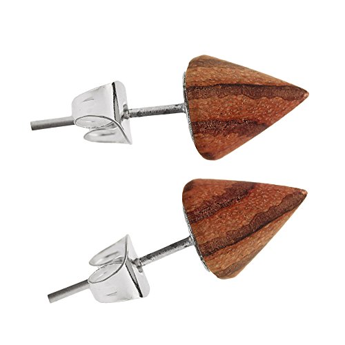 CHICNET Holzohrstecker Ohrstecker Holz Kegel 925 Sterling Silber 8 mm Maserung Spitze Niete Ohrschmuck Organic Ethno Celtic Nordic punkig rockig keltisch Tribal Damen Herren Lobe Piercing Zebraholz CHICNET Holzohrstecker Ohrstecker Holz Kegel 925 Sterling Silber 8 mm Maserung Spitze Niete Ohrschmuck Organic Ethno Celtic Nordic punkig rockig keltisch Tribal Damen Herren Lobe Piercing Zebraholz von CHICNET