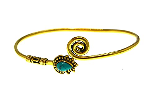 CHICNET Messing Armreif gold türkis Stein Tropfen Spirale offen spitz Träne Brass Kugeln dünn schmal filigran Herren Damen Armspange verstellbar Boho Vintage Celtic Retro Tribal Ethno CHICNET Messing Armreif gold türkis Stein Tropfen Spirale offen spitz Träne Brass Kugeln dünn schmal filigran Herren Damen Armspange verstellbar Boho Vintage Celtic Retro Tribal Ethno von CHICNET
